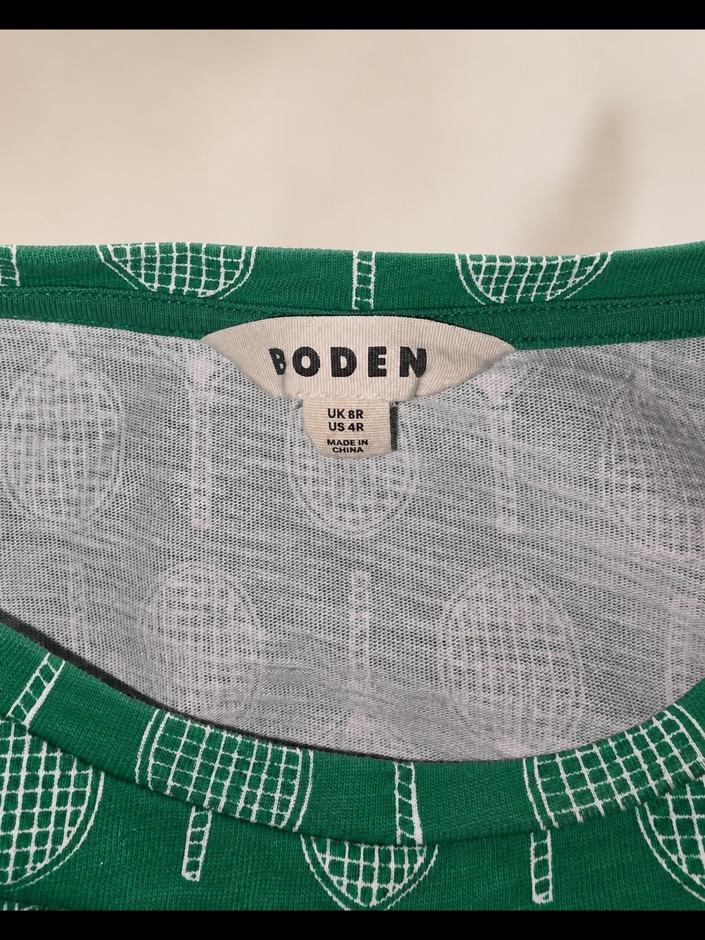 Boden Green Tennis-Print Tee - Picture 7 of 7